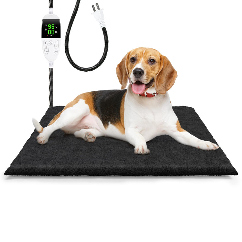 Cats and Dogs Heating Pad with Timer Function Pet Heating Pad 18 × 18 inch for Whelping Box for Cats and Dogs Animal Heating Pads for Puppies Kittens and Small Dogs Waterproof Heated Cat Bed