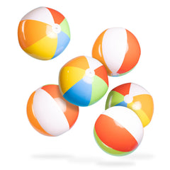 Top Race Inflatable Large Beach Balls 24 inch Pool Ball - Beach Summer Parties and Gifts Pool Balls for Swimming Pools - 6 Set Blow up Rainbow Color Beach Balls (6 Balls)