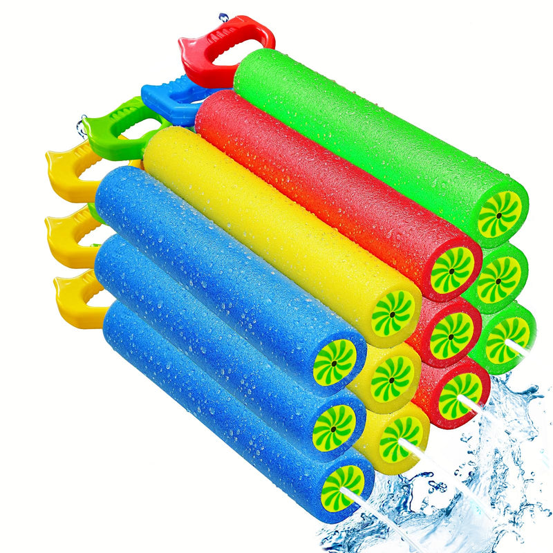 OKGD 12-Pack Water Blaster Soaker Guns Set15 Water Guns with Plastic Handle Outdoor Swimming Pool Beach Summer Fun Party Games