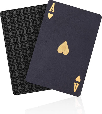 ACELION Waterproof Playing Cards Plastic Playing Cards Deck of Cards Gift Poker Cards (Black Diamond Cards)