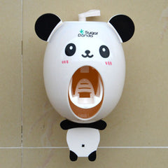 Toothpaste Dispenser and Cartoon Toothbrush Holder