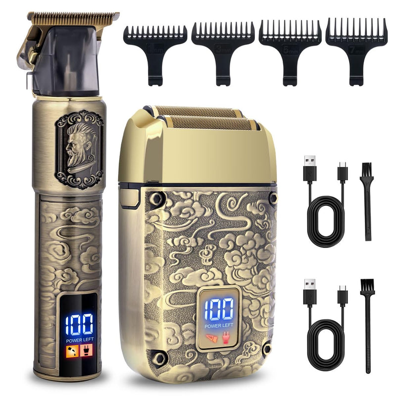 Hatteker Electric Razor for Men Foil Shavers Hair Beard Trimmer for Men Hair Clippers and Trimmer Kit Professional Electric Foil Razors Cordless Head Shavers for Bald Men Gifts for Men