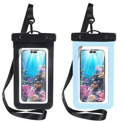 2 Pcs Waterproof Phone Pouch Universal IPX8 Waterproof Phone Case for iPhone 16 15 pro max 14 13 12 11 Plus XS XR Samsung S24 S23 up to 6.8 Water Proof Dry Bag for Swimming Kayak Beach Vacation