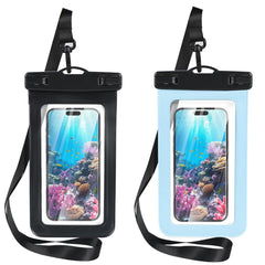 2 Pcs Waterproof Phone Pouch Universal IPX8 Waterproof Phone Case for iPhone 16 15 pro max 14 13 12 11 Plus XS XR Samsung S24 S23 up to 6.8 Water Proof Dry Bag for Swimming Kayak Beach Vacation