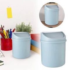 Mini Plastic Desktop Trash Can with Lid for Home Office